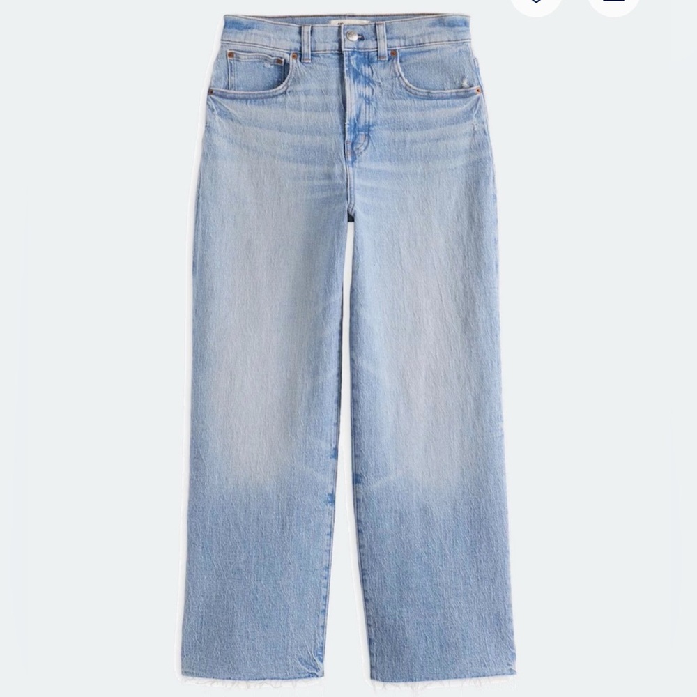 EUC Madewell Perfect Vintage Wide Leg Raw Hem Crop Jean